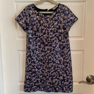Girls Gap short sleeve multi-colored sequins dress, size 6-7